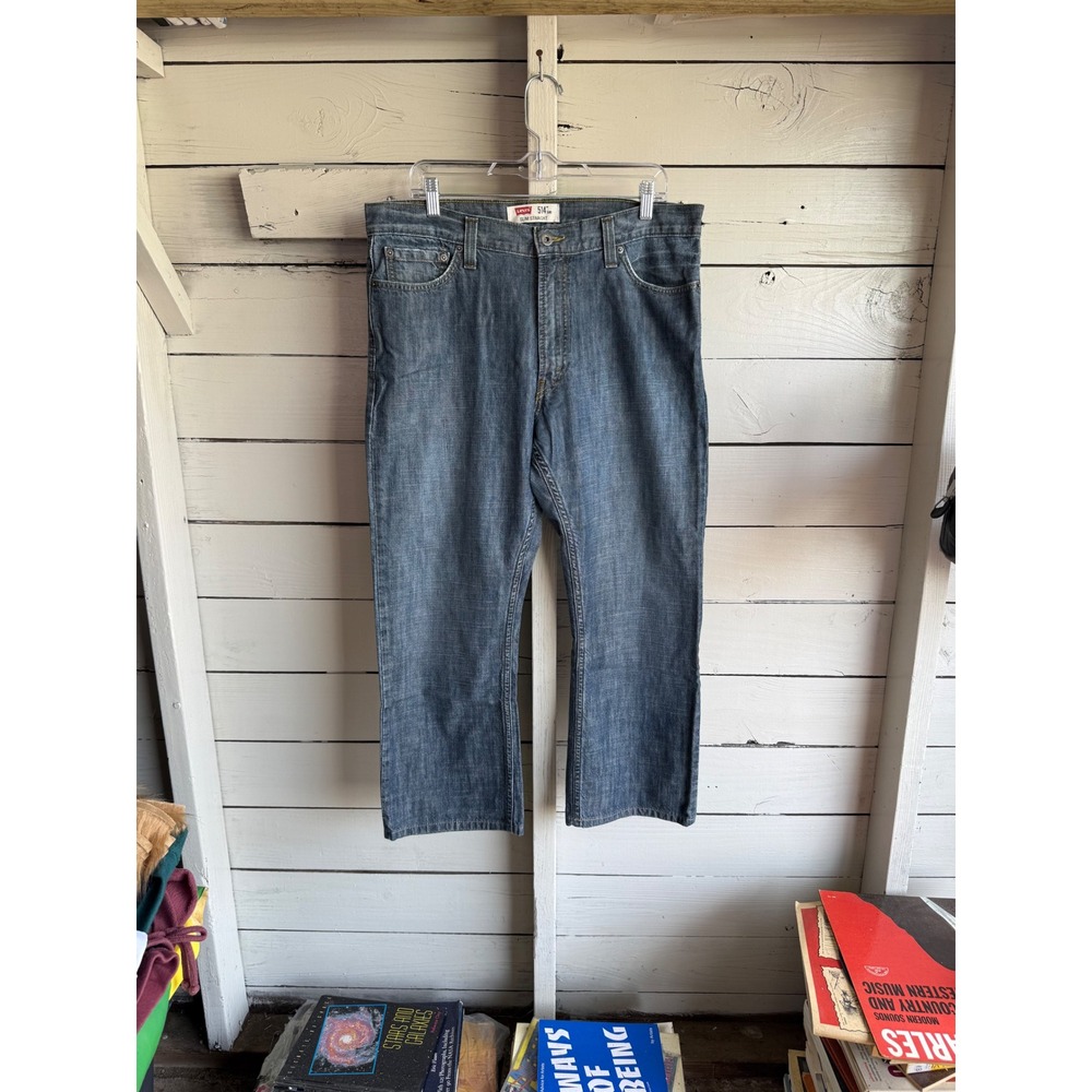 Levis 514 Slim Straight Jeans Mens 36x30 Medium Wash Blue Denim Pants